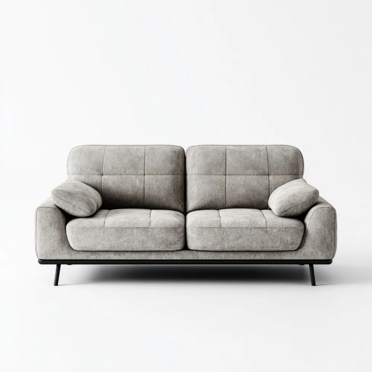 Sofa dwuosobowa szara z poliestru 160 x 90 x 88 cm