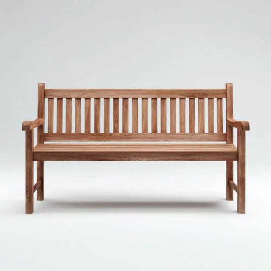 Brązowa ławka ogrodowa z litego drewna akacjowego 120 × 62 × 85 cm