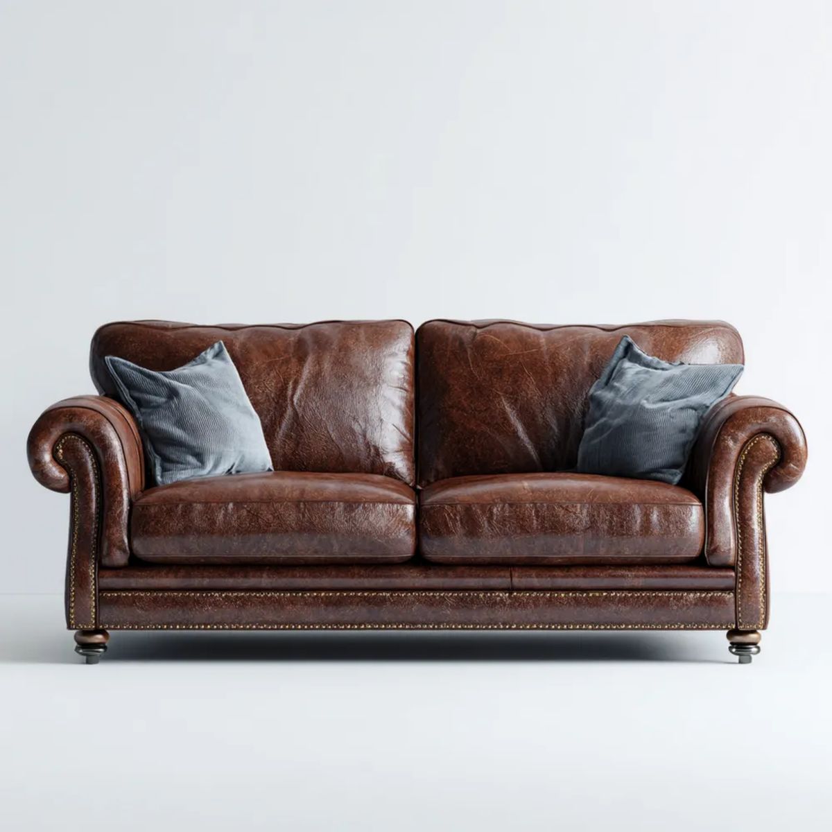 Dwuosobowa sofa brązowa z tapicerką z PU 180 x 90 x 85 cm