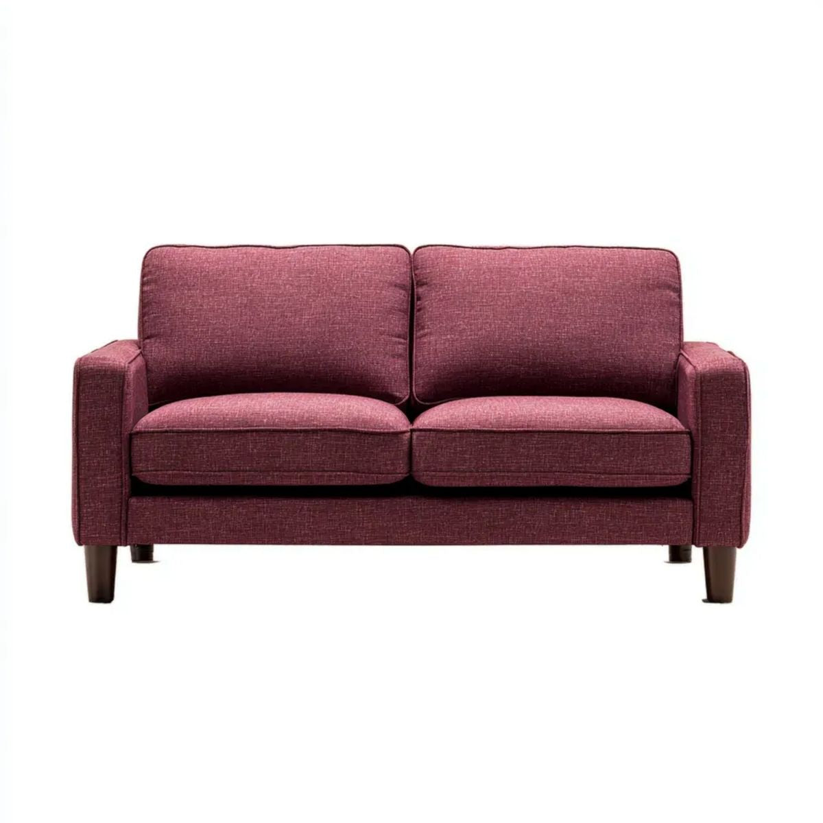 Bordowa sofa dwuosobowa z tapicerką poliestrową, 150 × 85 × 88 cm